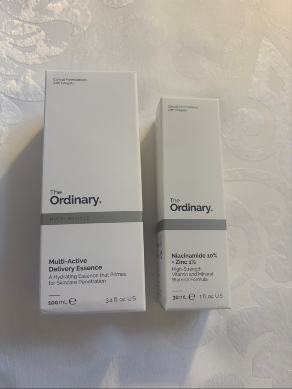 The Ordinary Multi-Active Delivery Essence, and Niacinamide 10% + Zinc 1% Duo